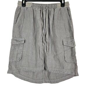 NWT Caslon 100% Linen Cargo Skirt Gray XS Petite